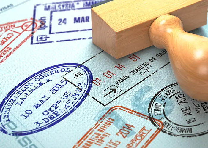 visa stamping and seal