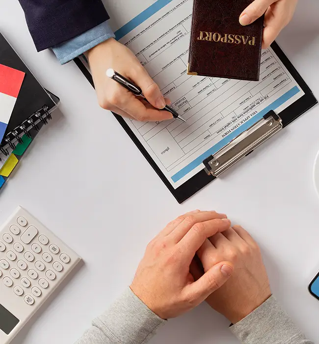 passport and visa application form