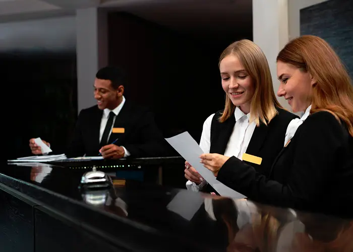 travel agents prepares holiday package itinerary